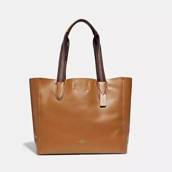 SOLD Coach Derby Tote Brown Tan Leather - Picture 1 of 1